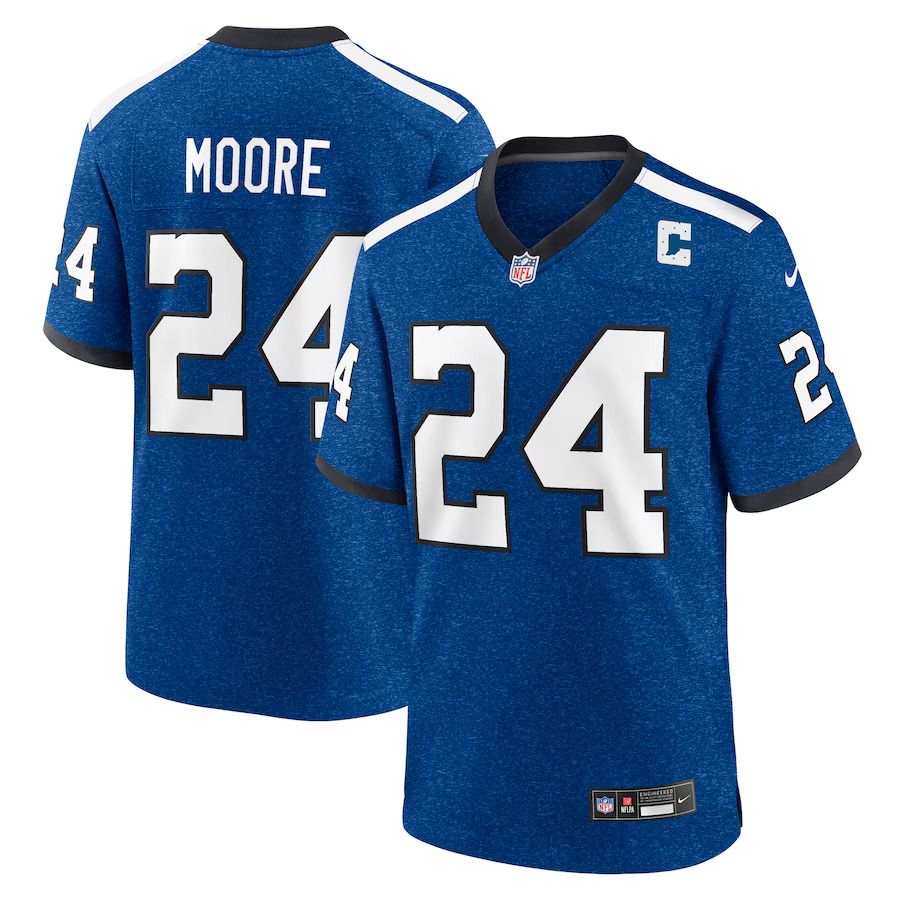 Men Indianapolis Colts 24 Lenny Moore Nike Royal Indiana Nights Alternate Game NFL Jersey